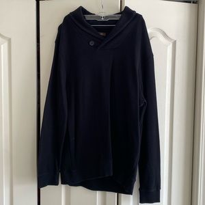 Tasso Elba Mens Textured Shawl Collar Pullover Sweater Medium - Black